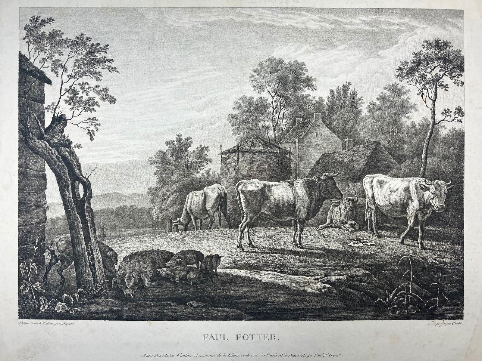 'Paul Potter' Landscape Engraving of Livestock, c. 1788 (1 of 4)