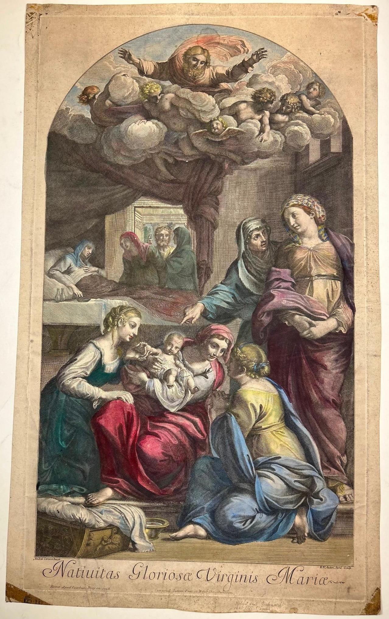 1728 'The Birth of the Virgin Mary' Robert Van Auden (Flemish, 1663-1743) (1 of 3)