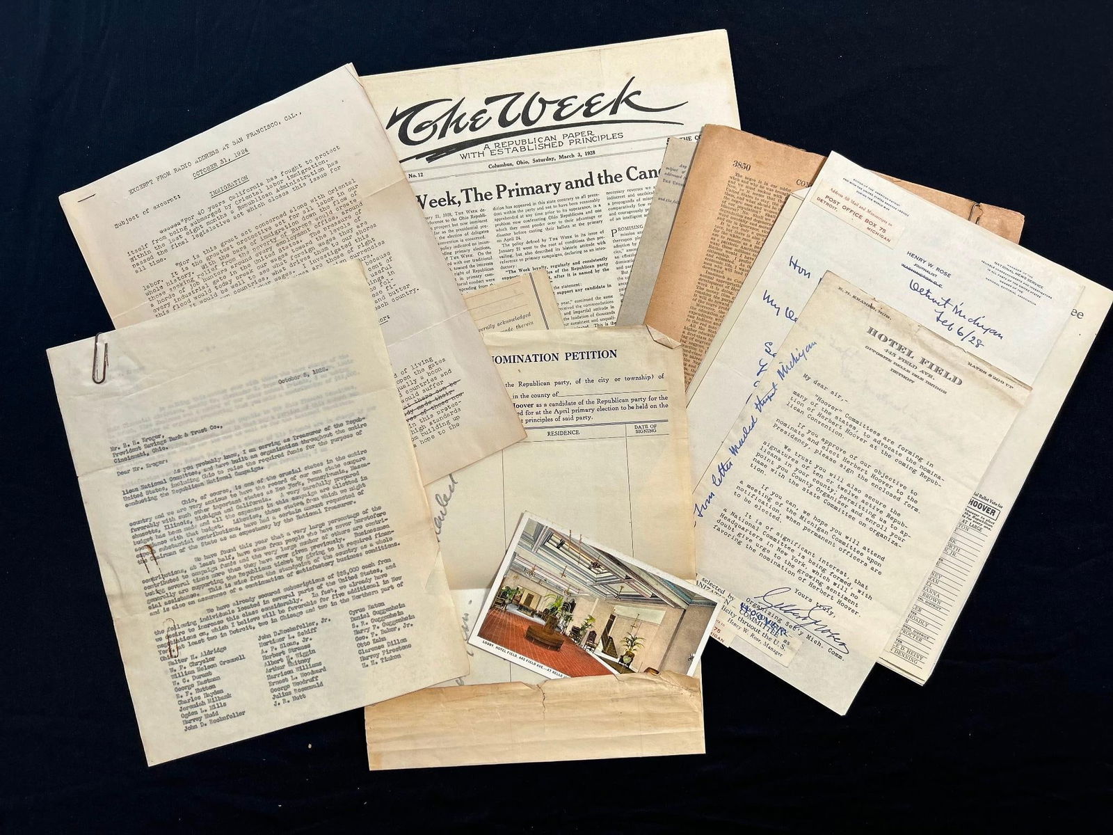 Various Herbert Hoover Committee and Planning Documents (1 of 6)