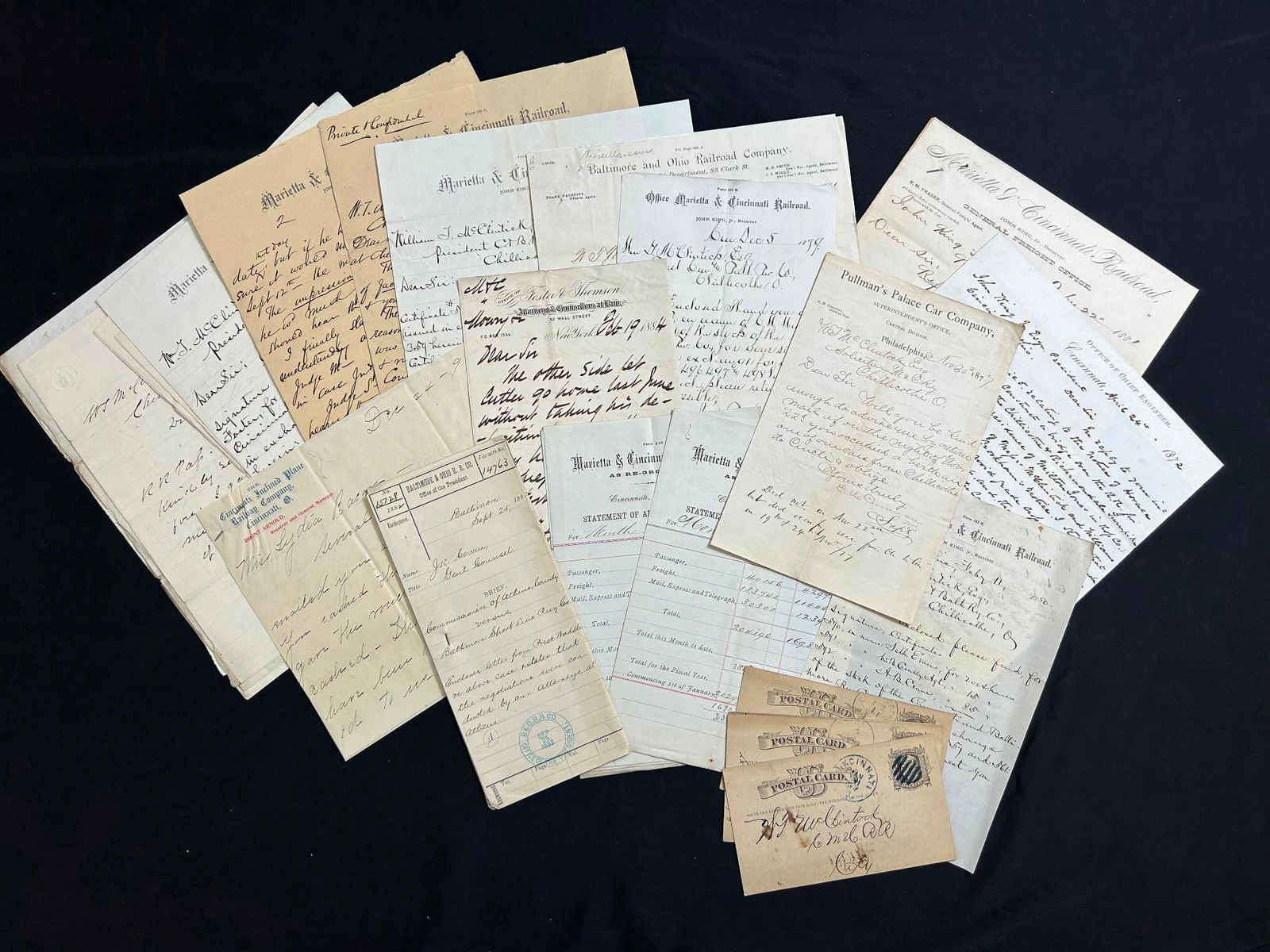 A Lot of Antique Railroad Documents, Deeds, and Letters (1 of 12)