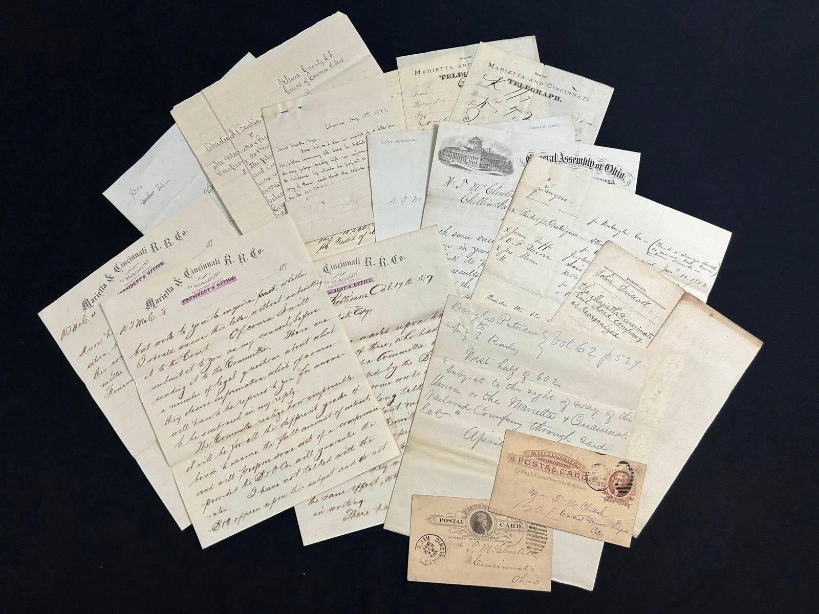 A Lot of Marietta & Cincinnati Railway Documents (1 of 8)