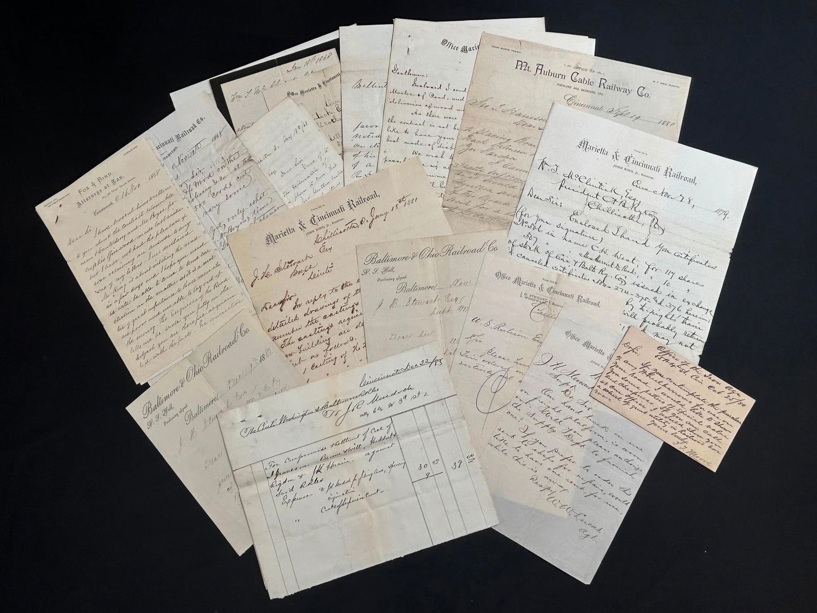 A Collection of Antique Railroad Documents (Hamilton & Dayton,  Indianapolis & St Louis) (1 of 7)