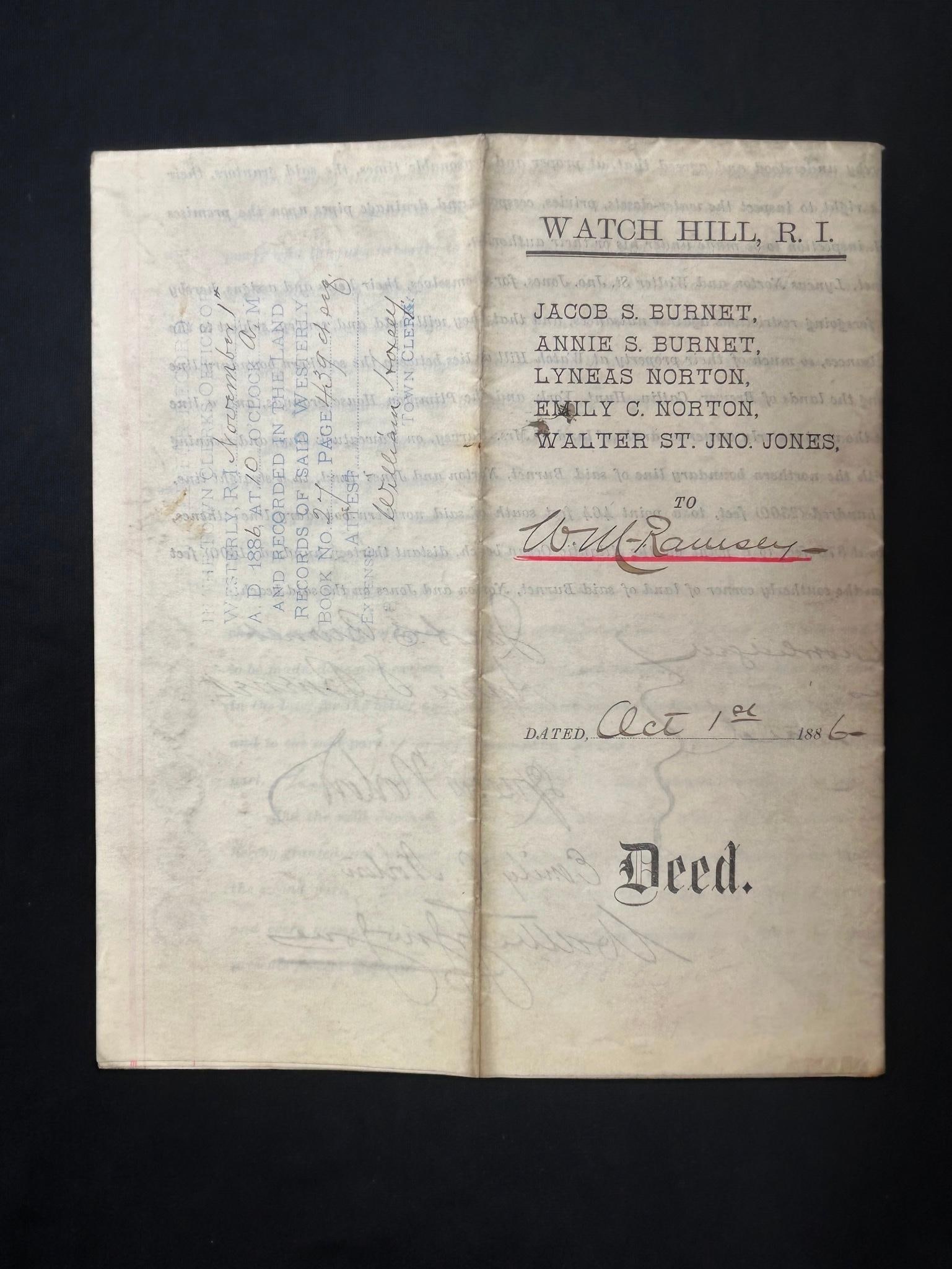 Two Deeds Between Jacob S. Burnet and Hamilton County (1 of 5)