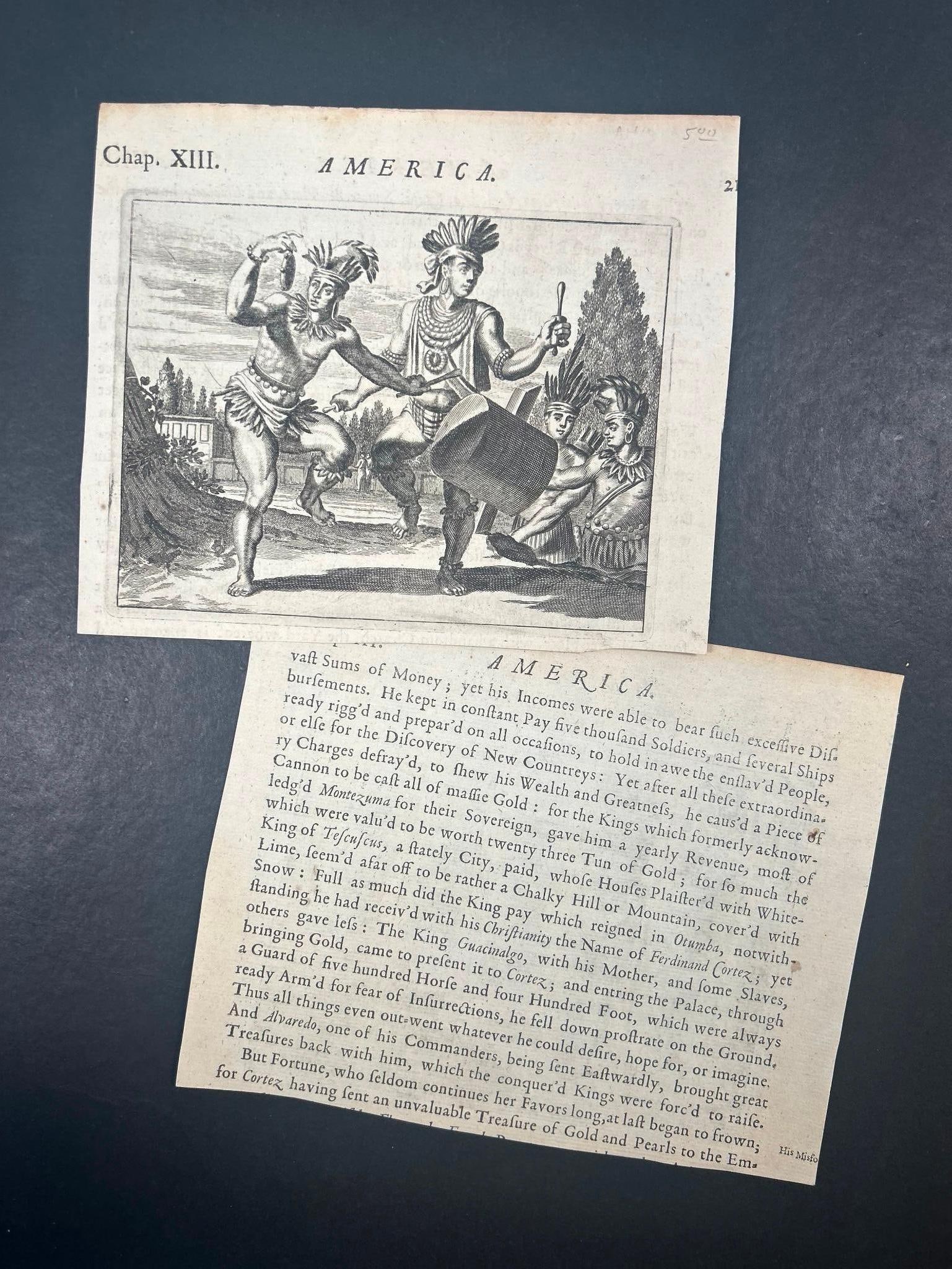 A Pair of Native American Prints by Arnoldus Montanus, c. 1671 (1 of 2)