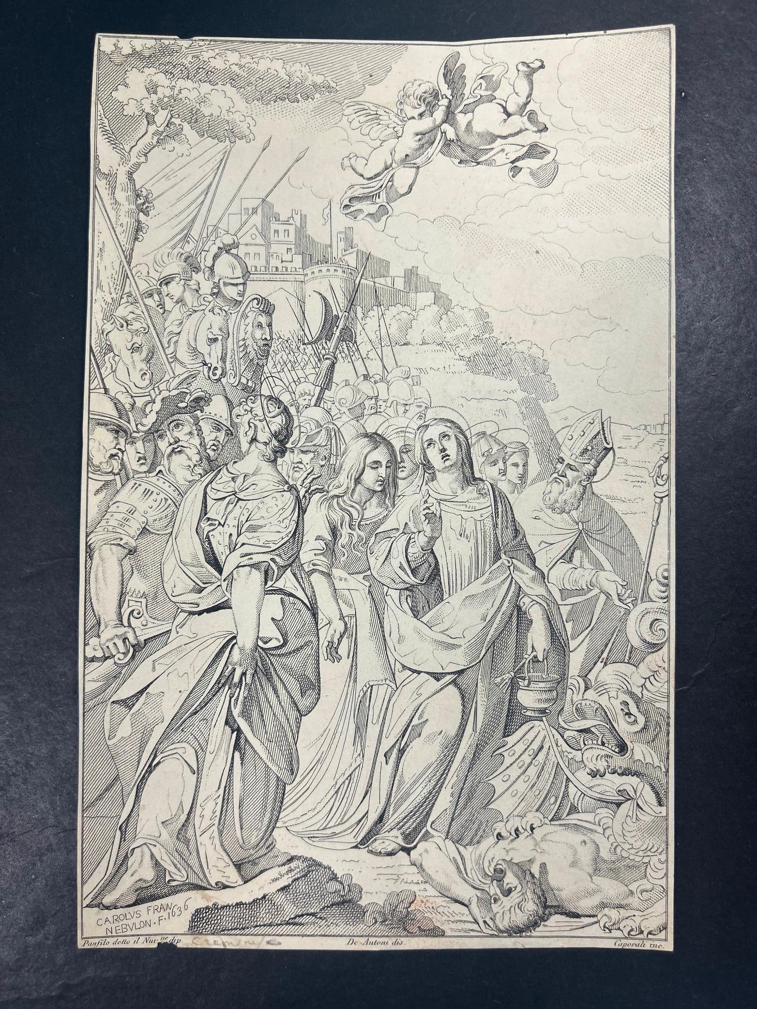 1636 Religious Engraving on Wove Paper  'De-Antoni dis' (1 of 3)