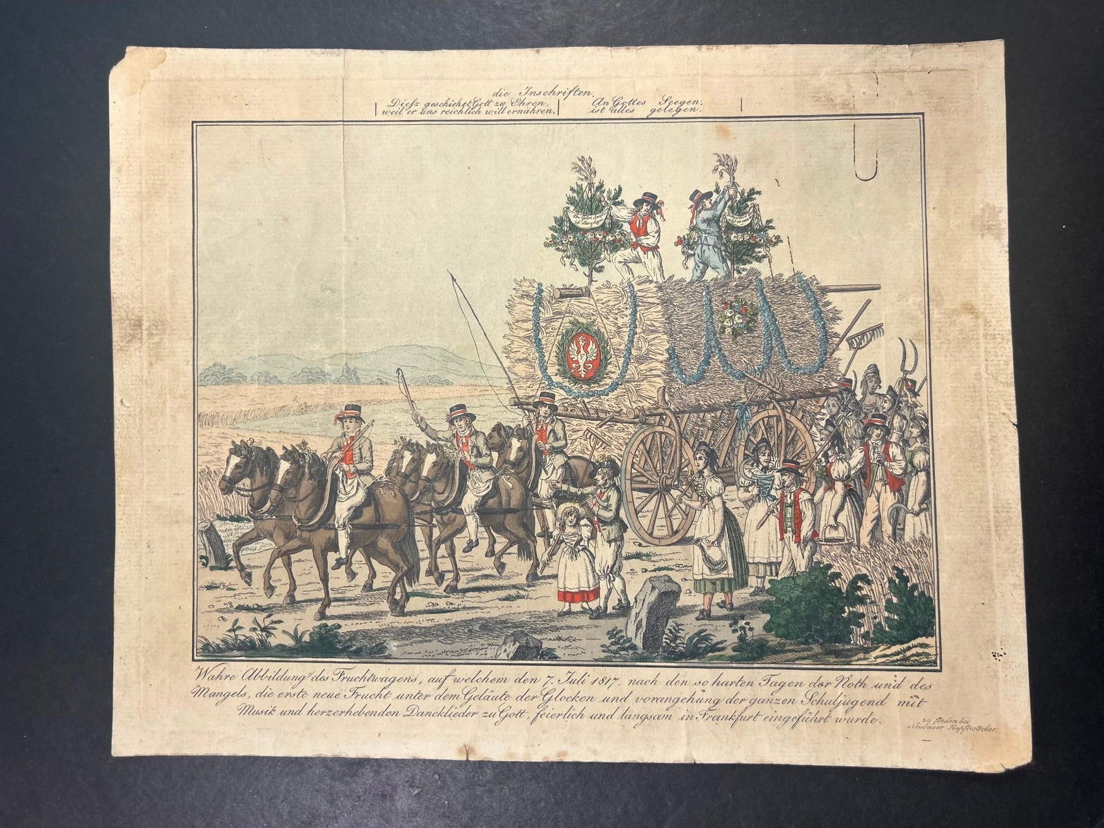 A Festive German Hand-Colored Engraving (1 of 2)