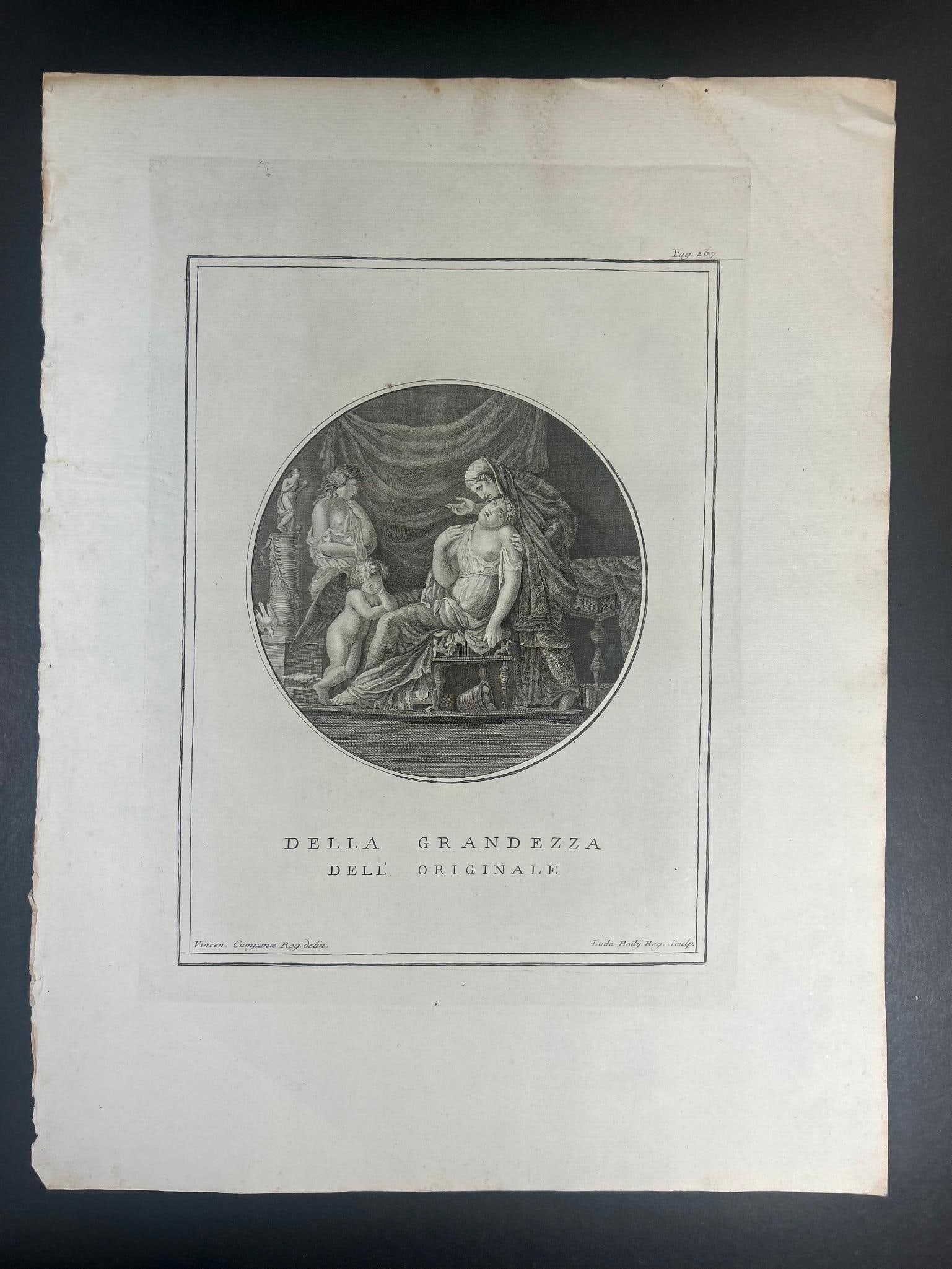 "The Size of the Original" Etching from Antiquities of Herculaneum: "The Size of the Original" Etching from Antiquities of Herculaneum. On laid paper. 18th Century. Page measures approx 14" x 18 1/2" Overall good condition some loss to edge.