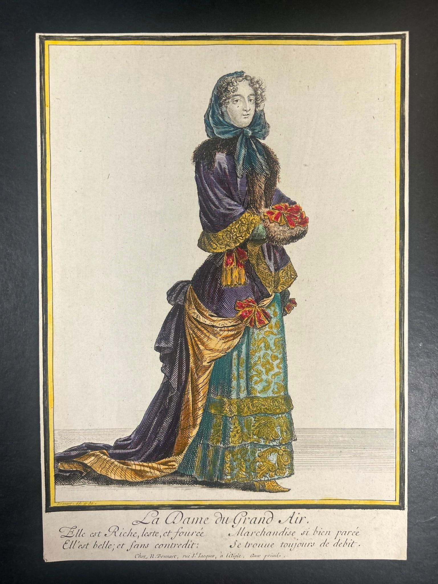 R. Bonnart La Dame du Grand Air Hand-Colored Engraving (1 of 3)
