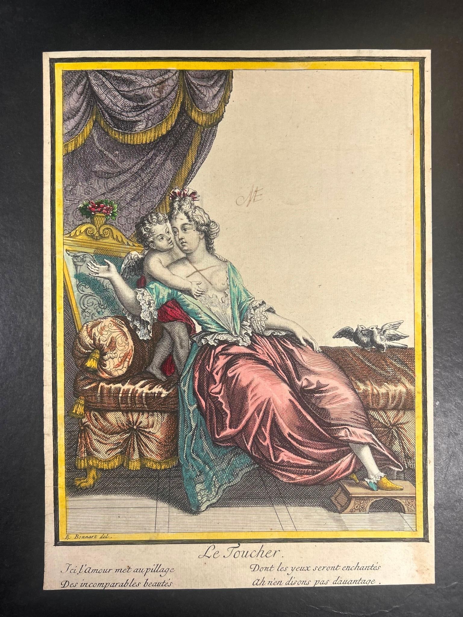 R. Bonnart Le Toucher Hand-Colored Engraving (1 of 3)