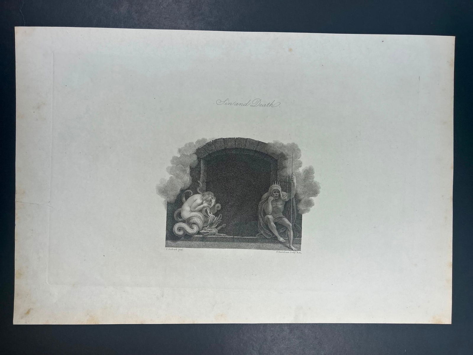 'Sin and Death' Copperplate Engraving c. 1818 (1 of 1)