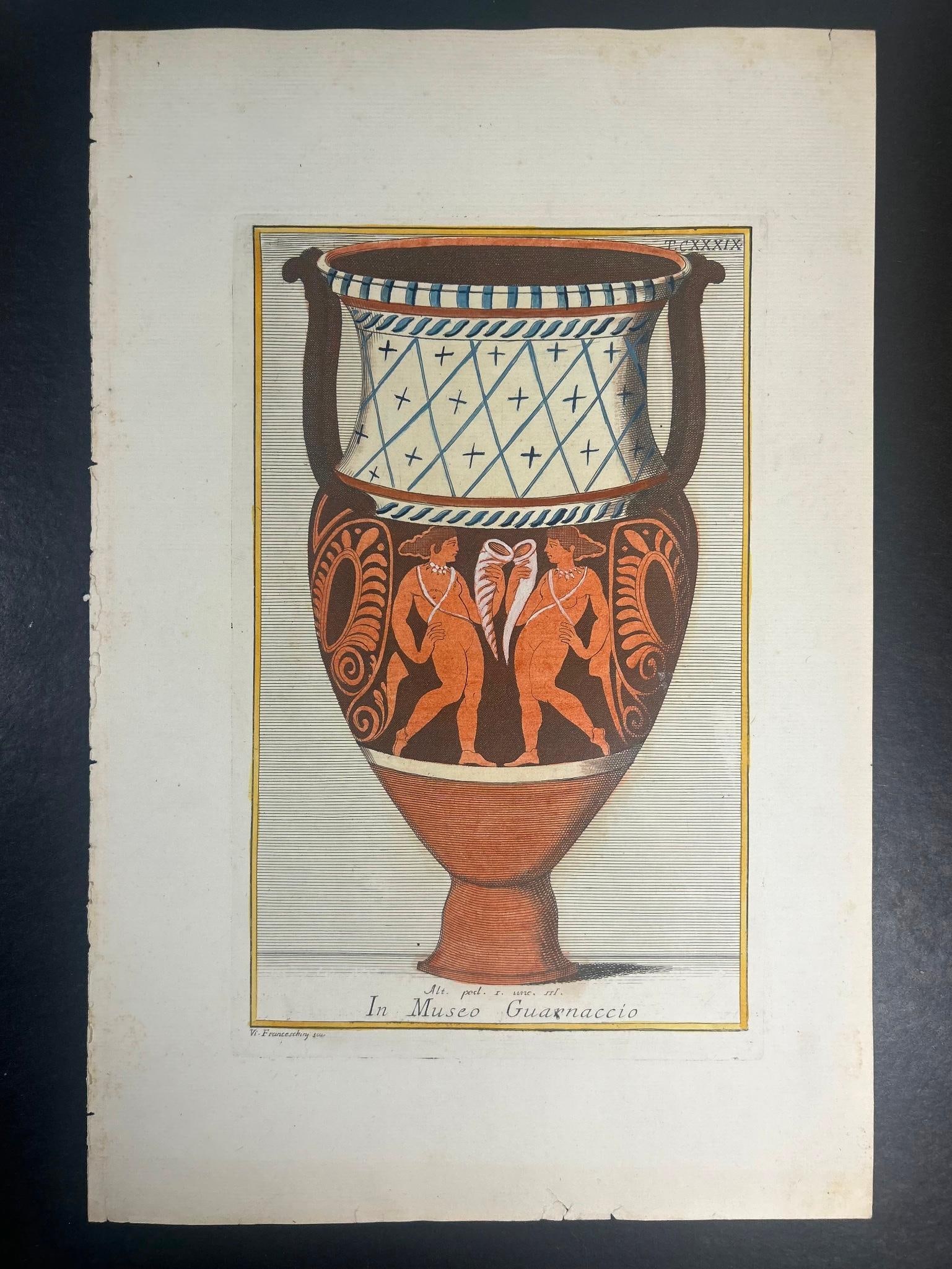 Giovanni Battista Passeri Hand-Colored Etruscan Vase Engraving (1 of 2)