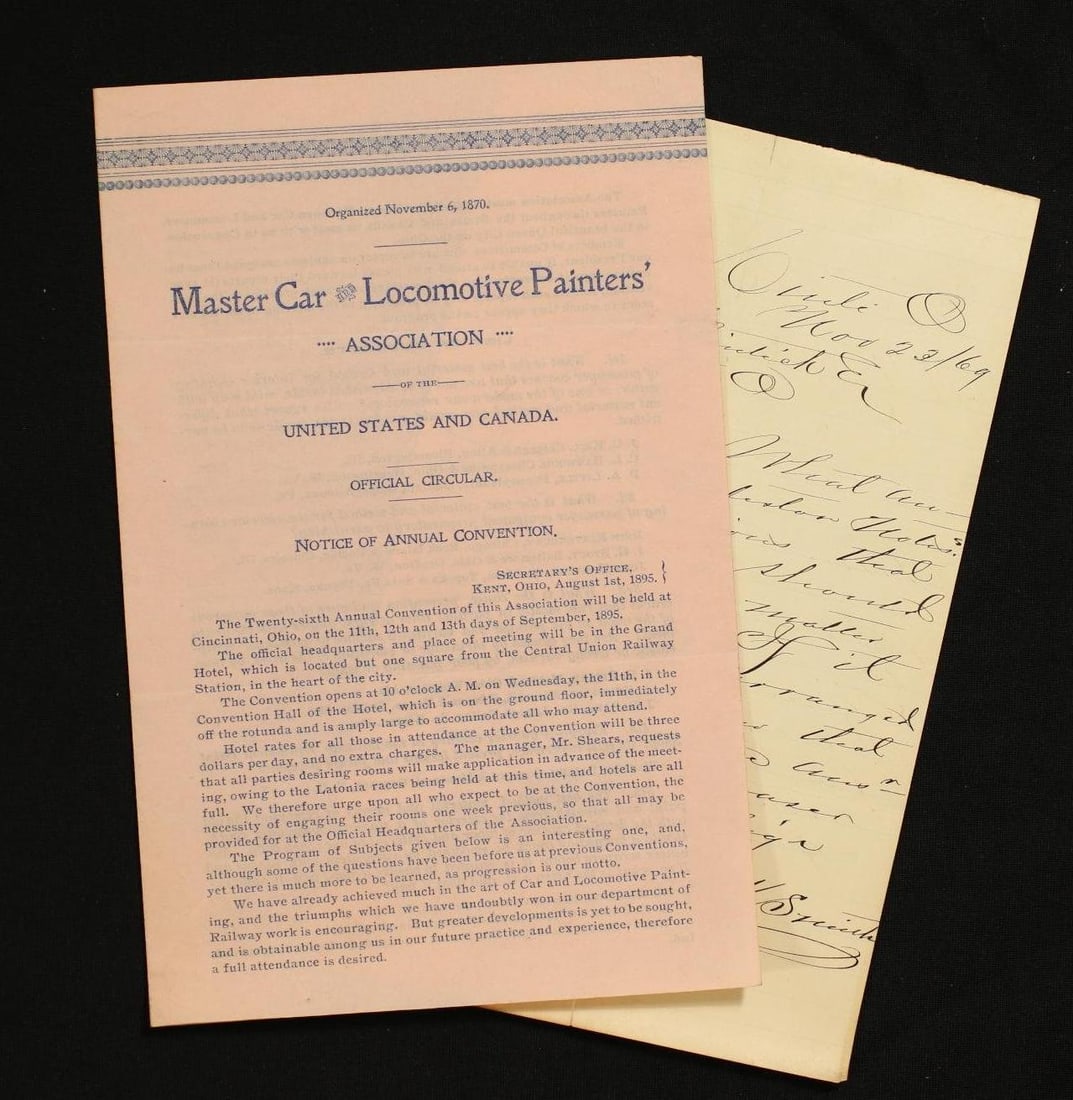 1895 Master Car Locomotive Painters Association Booklet (1 of 2)
