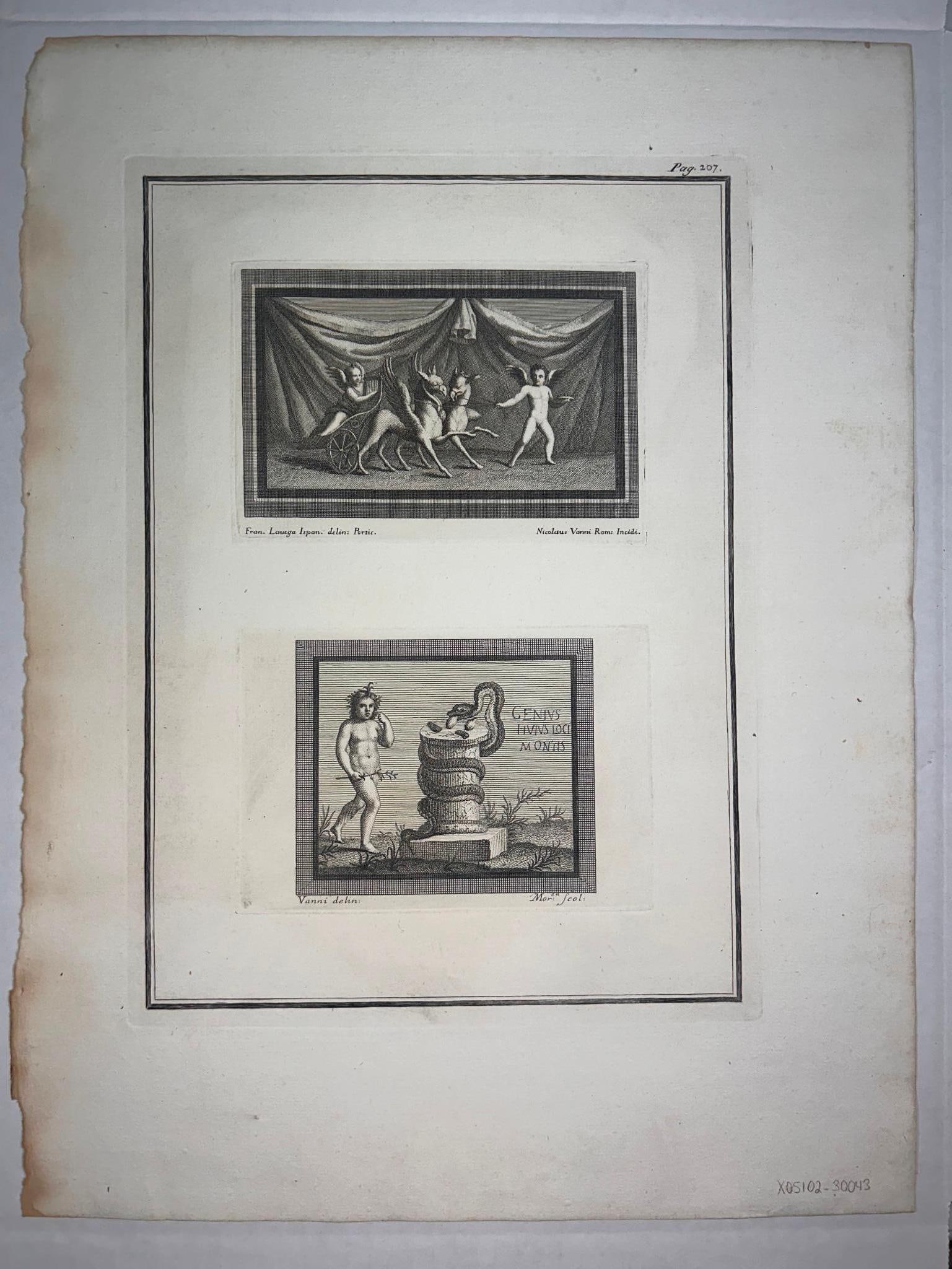 Nicolaus Vanni Cupids and Snake Etching 18th Century (1 of 3)