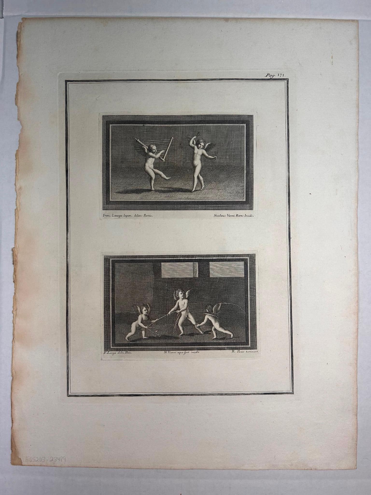 Nicolaus Vanni Cupids Etching 18th Century (1 of 3)