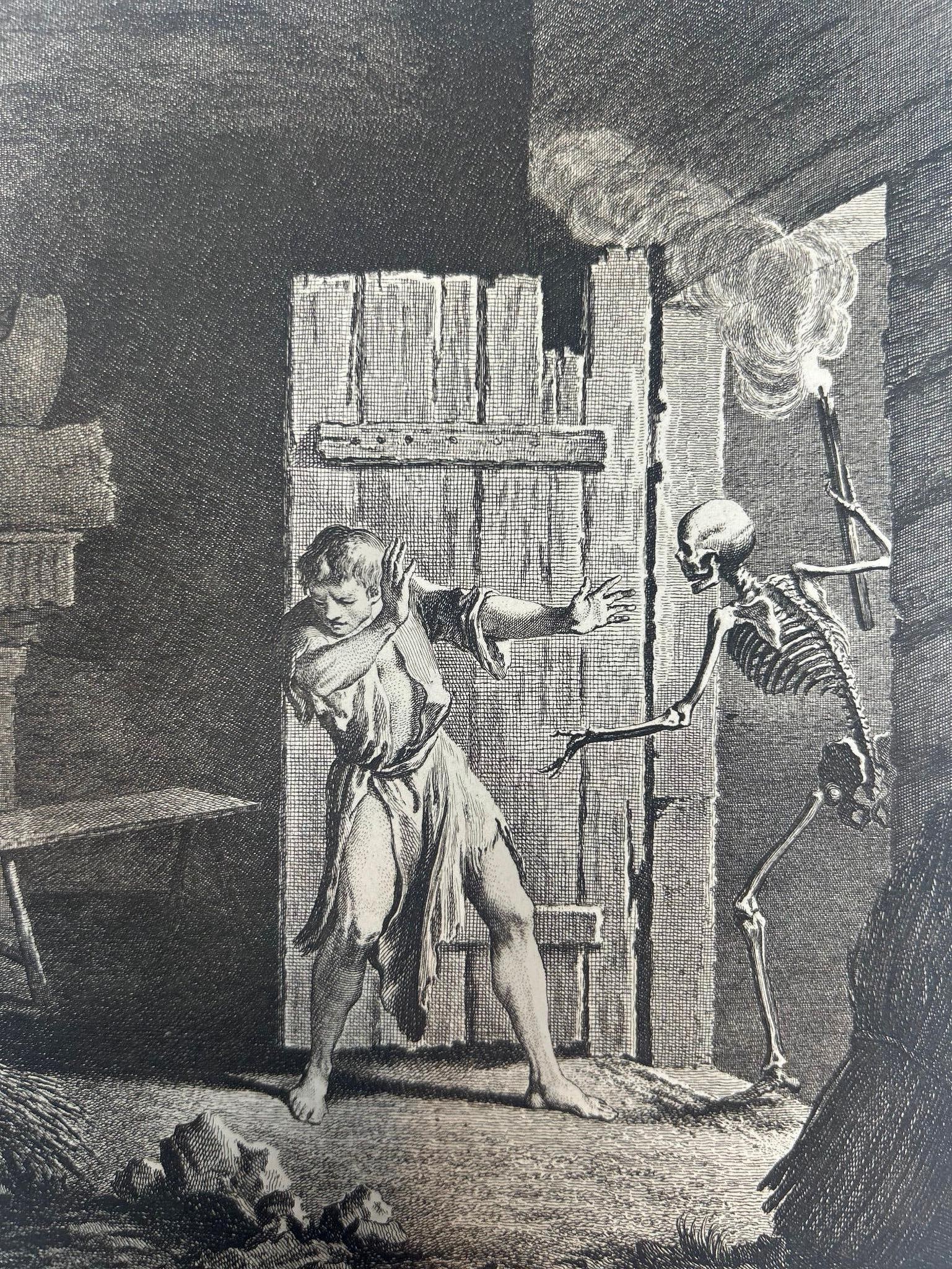 La Mort Et Le Malheureux Engraving by Baquoy After J.B. Oudry (1 of 3)