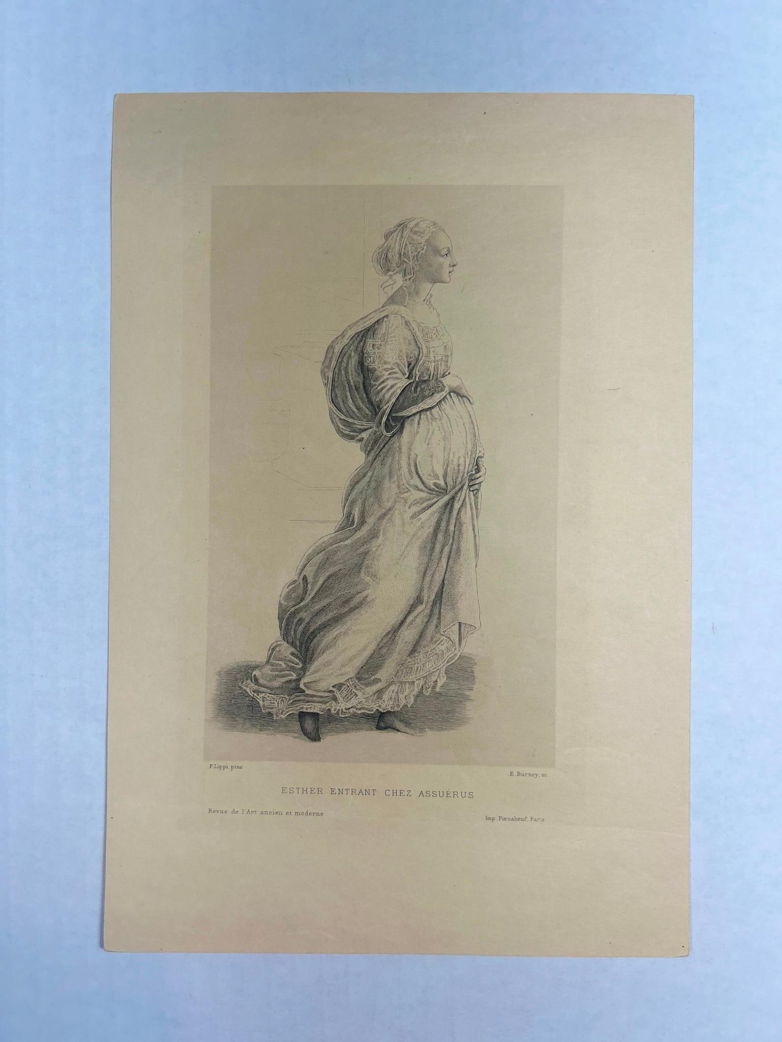 'Esther Entrant Chez Assuérus' Engraving by E. Burney After F. Lippi (1 of 3)