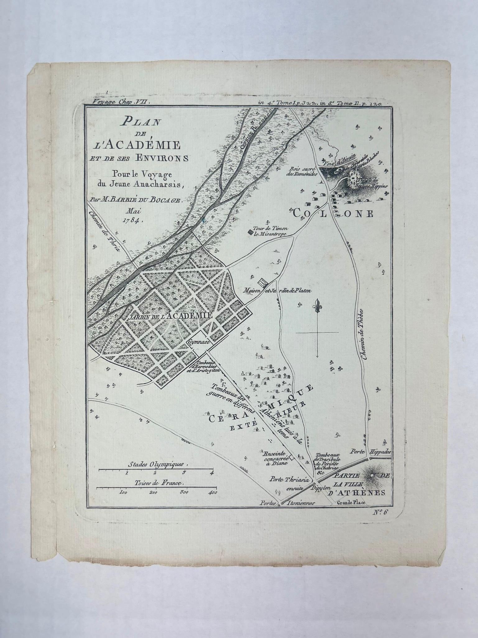 '1784 Plan de L‘Academie Barbie' (Athens) Par M. Barbié du Bocage (1 of 2)