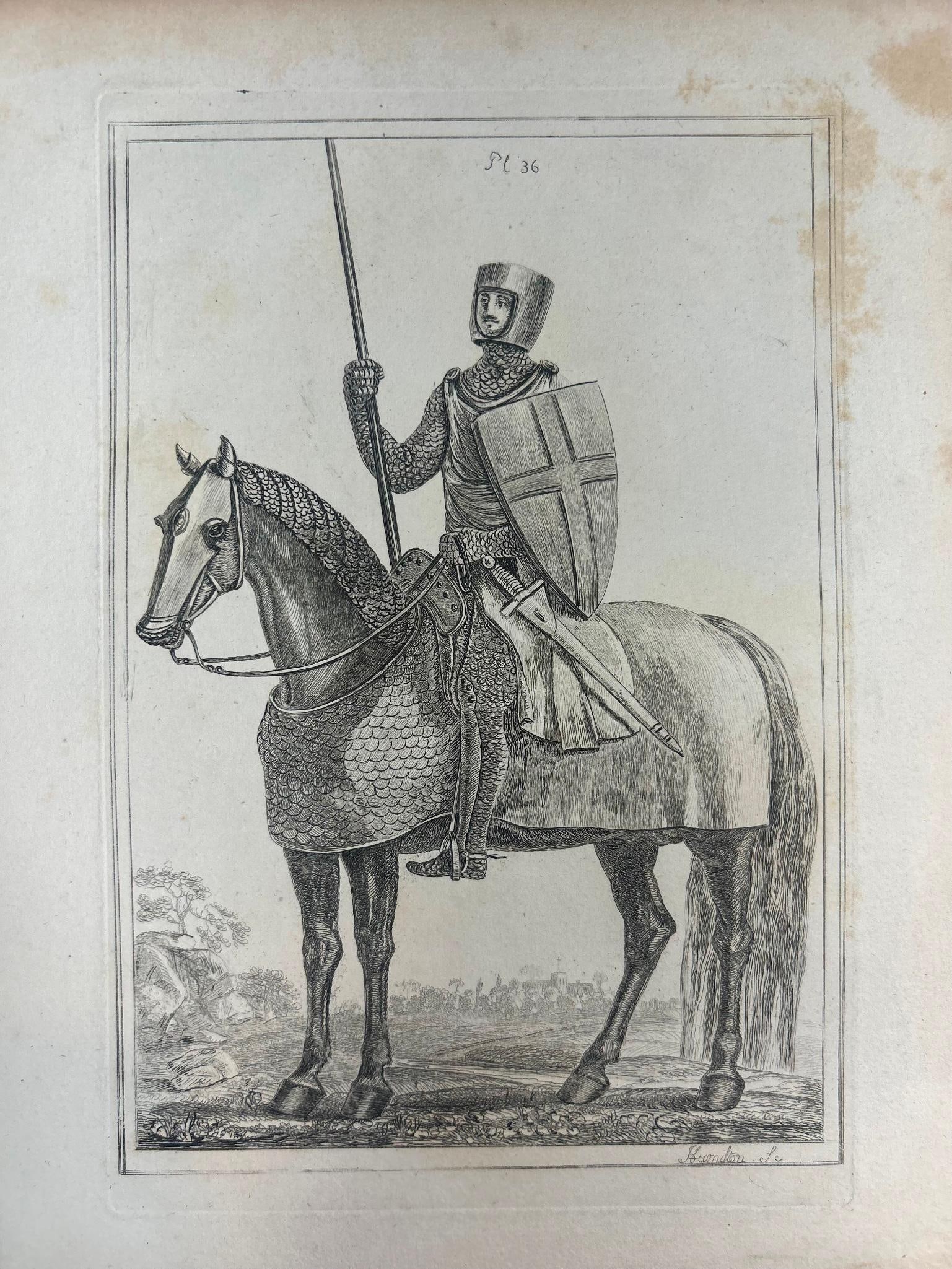 J. Hamilton Engraving from Francis Grose's "Military Antiquities" c. 1812 (1 of 4)