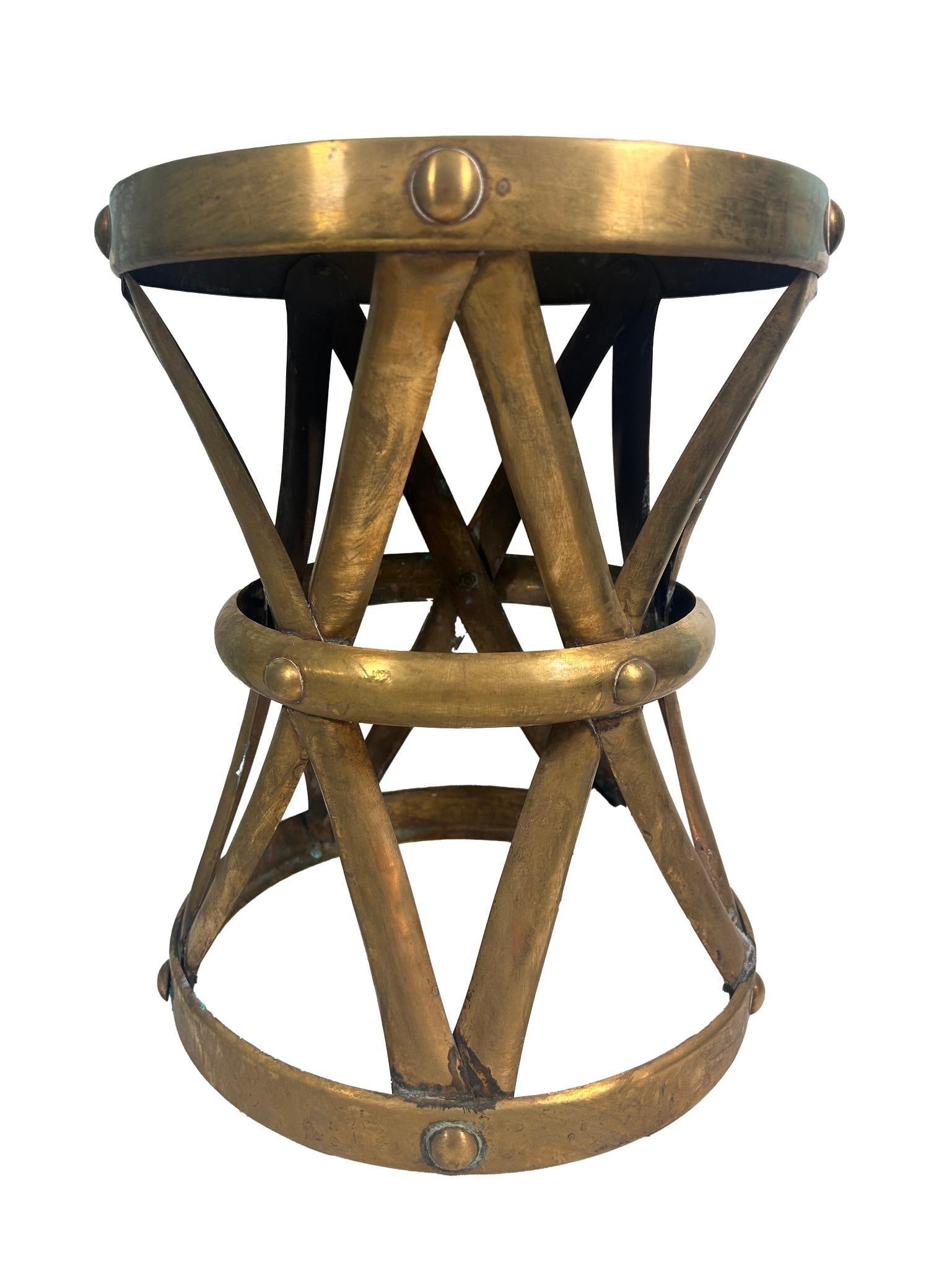 A Vintage Cylindrical Brass Stool (1 of 3)