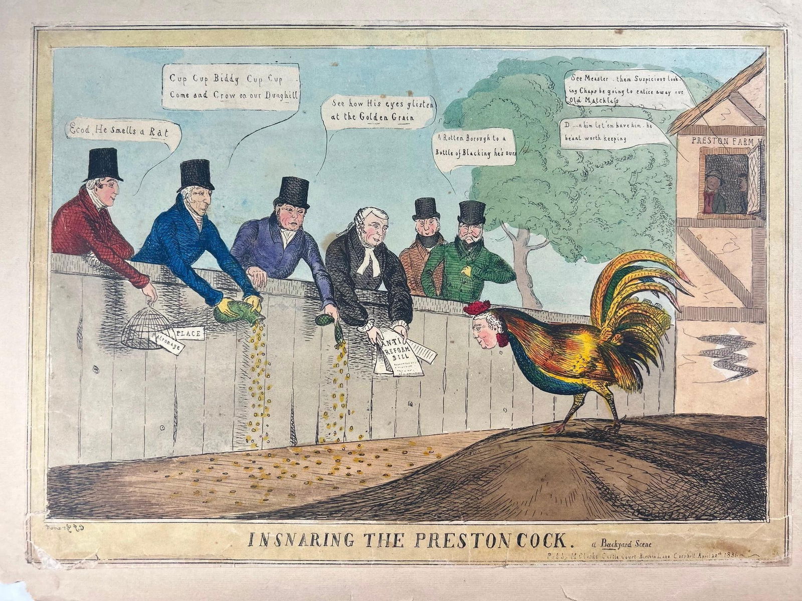 'Insnaring the Preston Cock' c. 1831 (1 of 2)