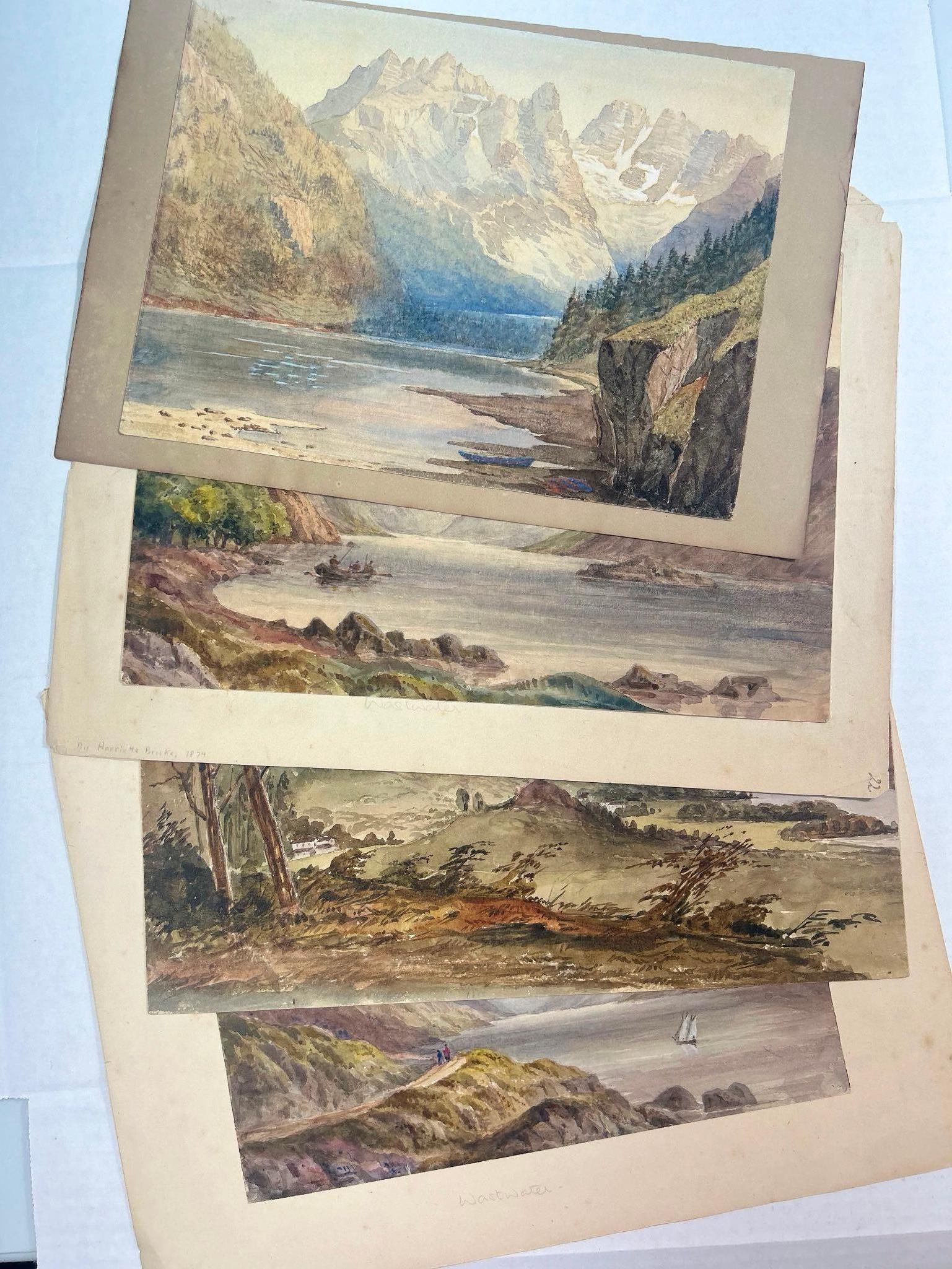 A Lot of 19th Century Watercolors, Harriette Brooke (1 of 11)