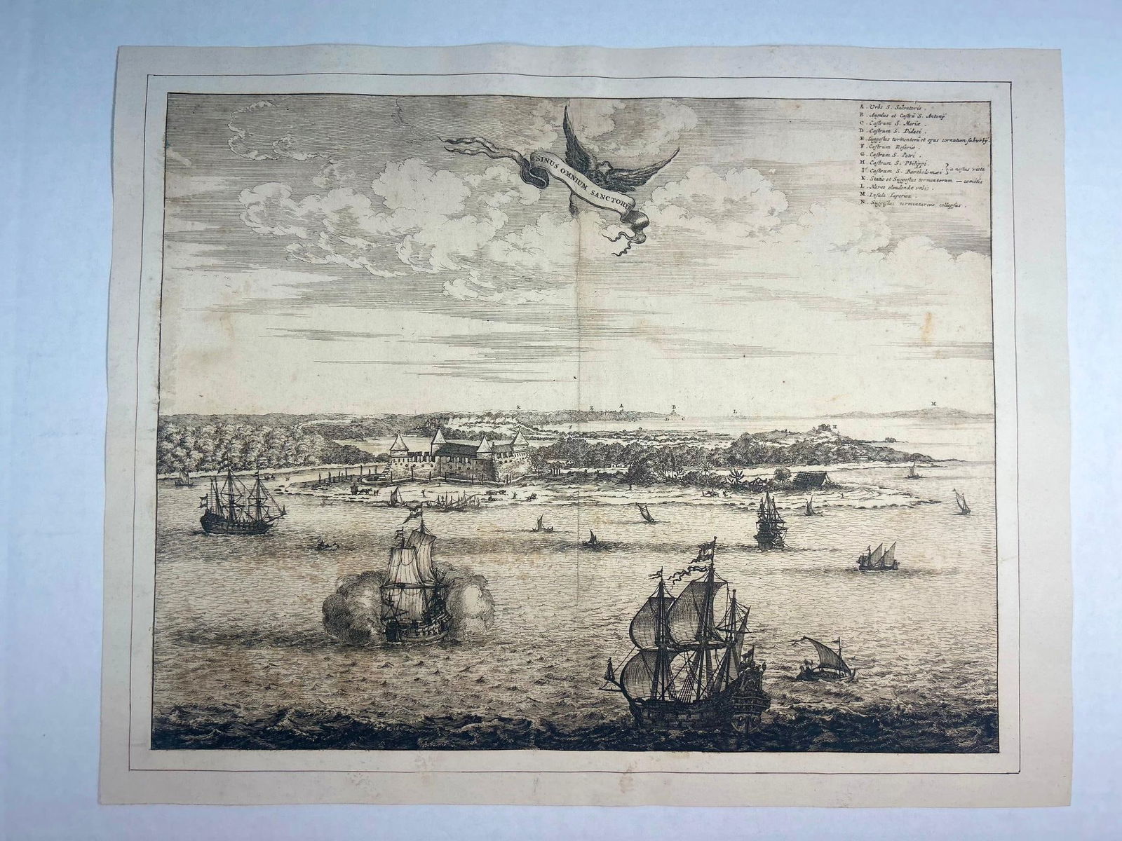 "Sinus Omnium Sanctorum" Engraving by John Ogilby c. 1671 (1 of 4)