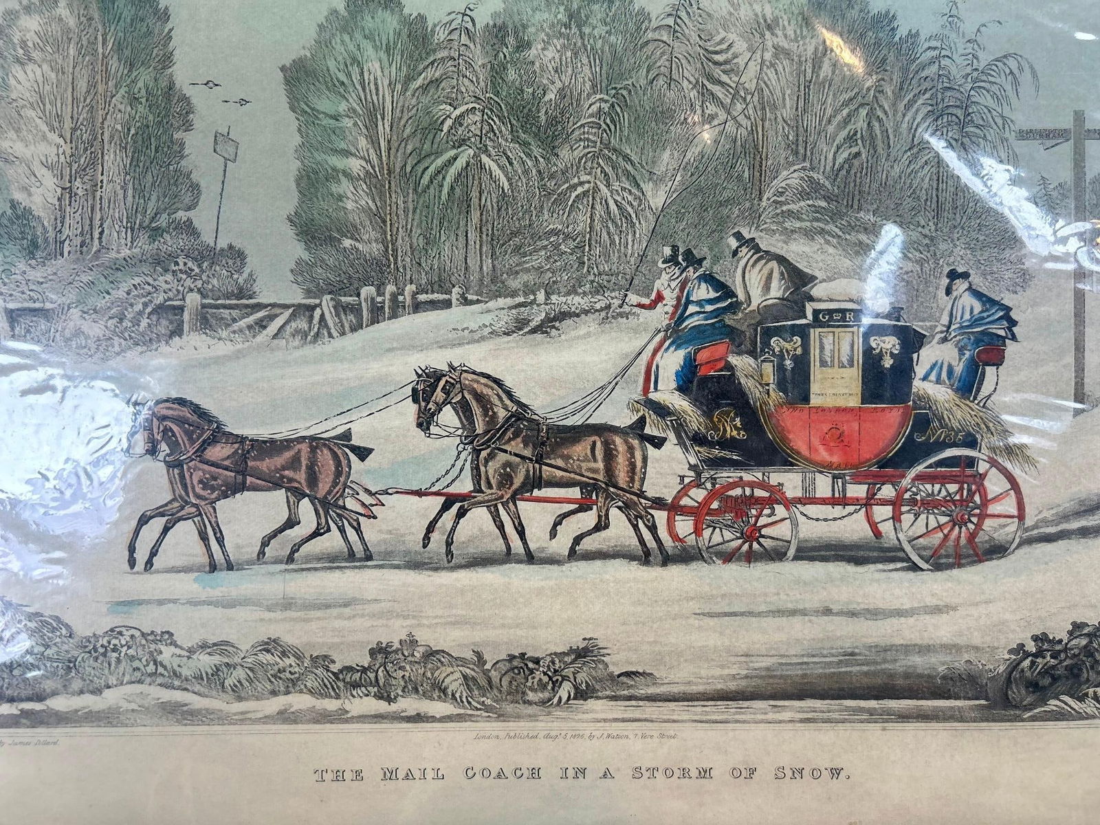 "The Mail Coach in a Storm of Snow" by James Pollard c. 1826 (1 of 4)