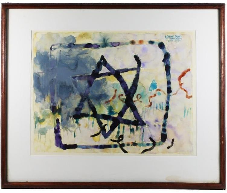 A Contemporary Star of David Watercolor (1 of 3)