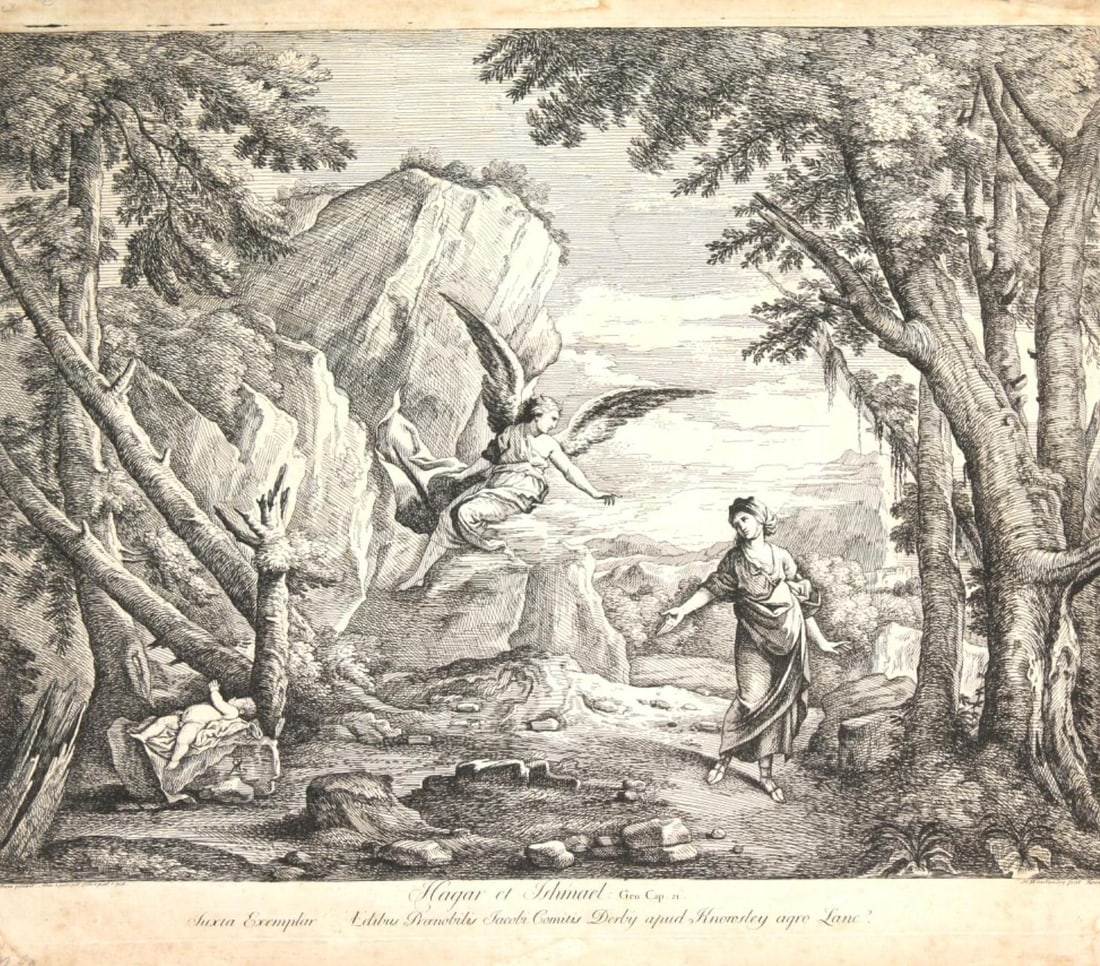 Hagar et Ishmael Etching after Salvator Rosa (Italian, 1615 - 1673) (1 of 7)