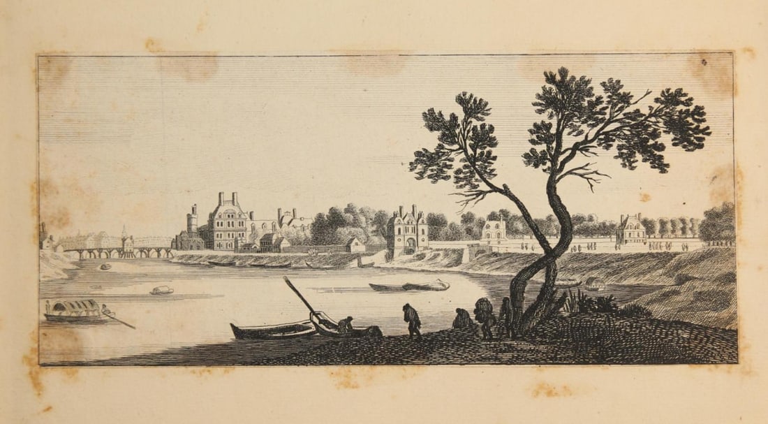 Etching of View of Bridge of the Tuileries c. 1675 (1 of 3)
