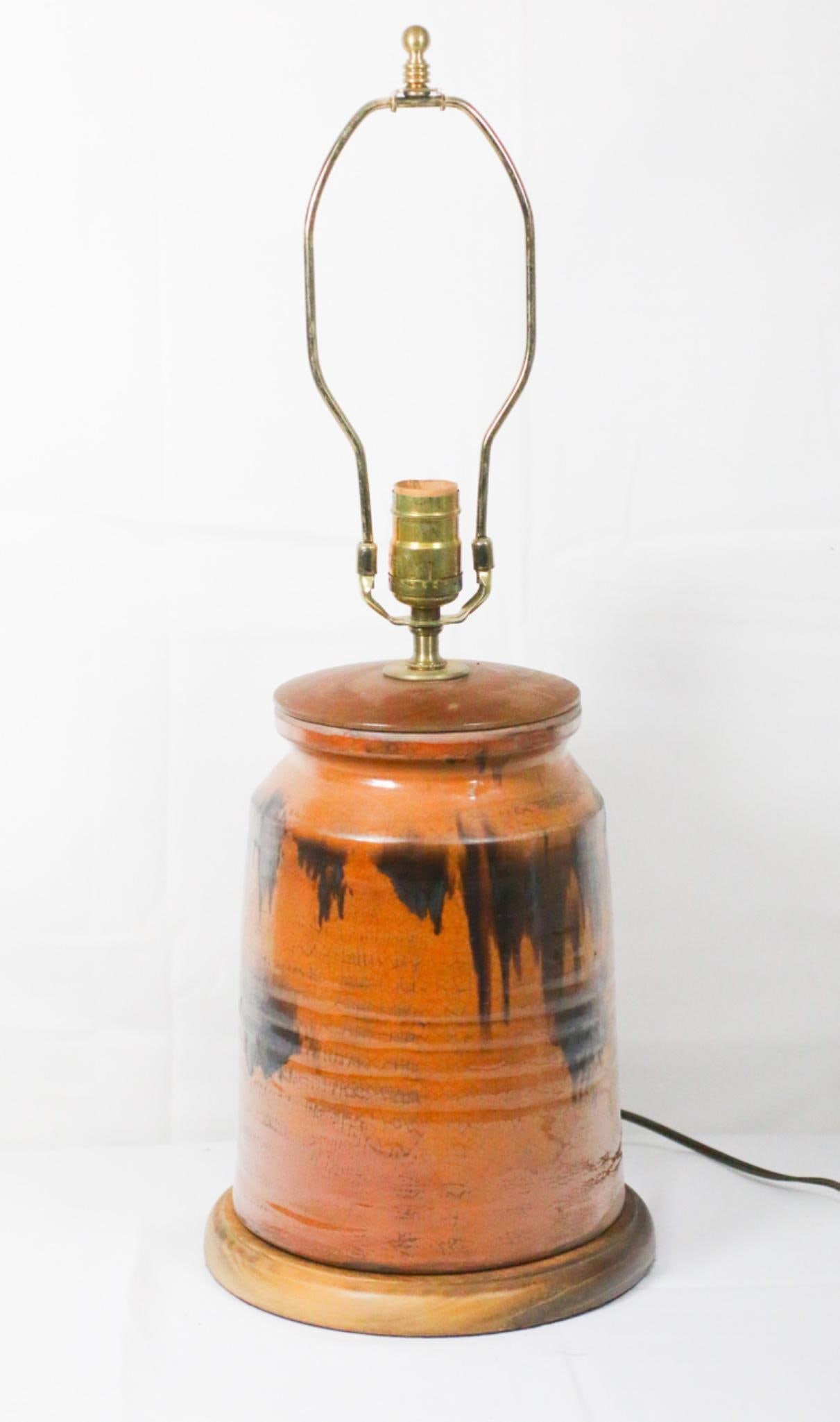 Turtle Creek Pottery Lamp, signed "J. Bove" (1 of 7)