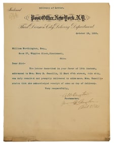 Post Office of New York, Judge Worthington c. 1893