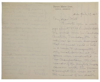 Harvard Medical School, Chemical Laboratory Letters from Edward S. Wood