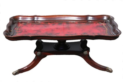 A Regency Style Mahogany Leather Top Coffee Table