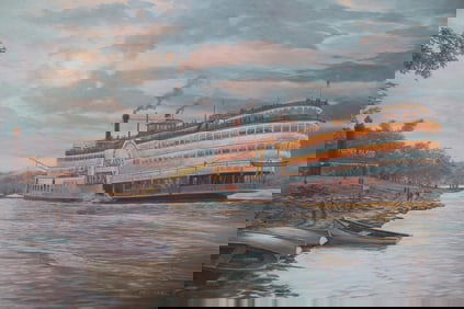 “Moonlight over Coney Island?? Offset Lithograph by Michael Blaser