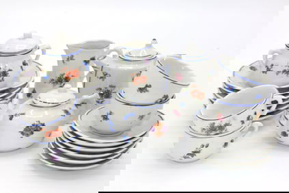 A German Made Child's Tea Set with Floral Motif