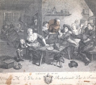 Le Bas Engraving "The Joys of Cabaret" c. 1867