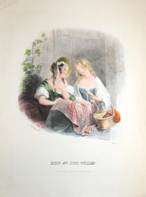 1835 Lily of the Valley Hand-colored Engraving