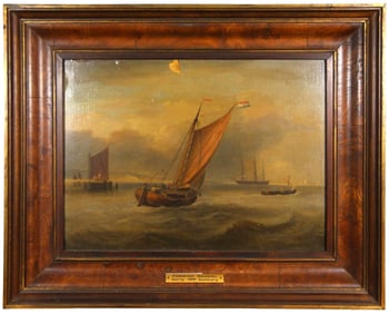 Norwich School Painting, 19th Century "Three Boats'"