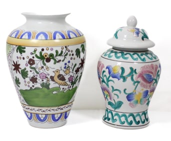 A Pair of Porcelain Decorative Vessels
