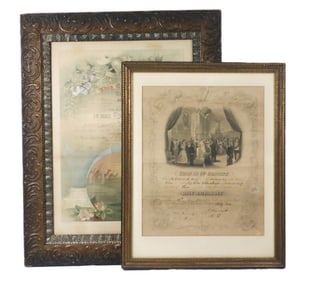 A Pair of Antique Marriage Certificates