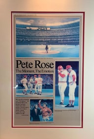 A Pete Rose Framed Newspaper Article