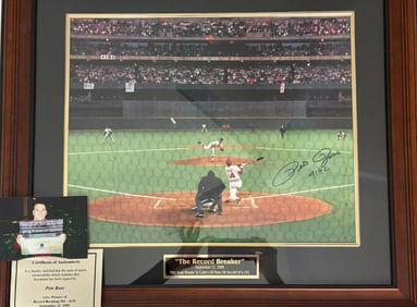 Pete Rose "Record Breaker" Signed Photograph