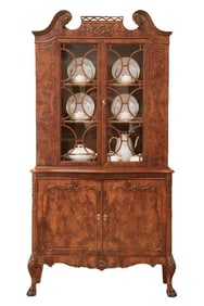 A Romweber Carved Magohaney China Cabinet