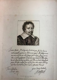 Thomas Wentworth, 1st Earl of Stratford Engraving by Mary Beale c. 1973