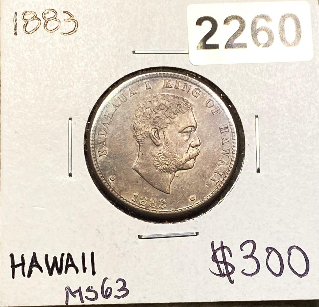 1883 Kingdom Of Hawaii Quarter MS63: 1883 Kingdom Of Hawaii Quarter MS63