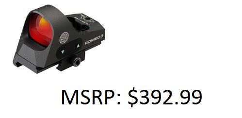 Sig Sauer Romeo 3 1x25 Mini RFLX 3 MOA: Sig Sauer Romeo 3 1x25 Mini RFLX 3 MOA