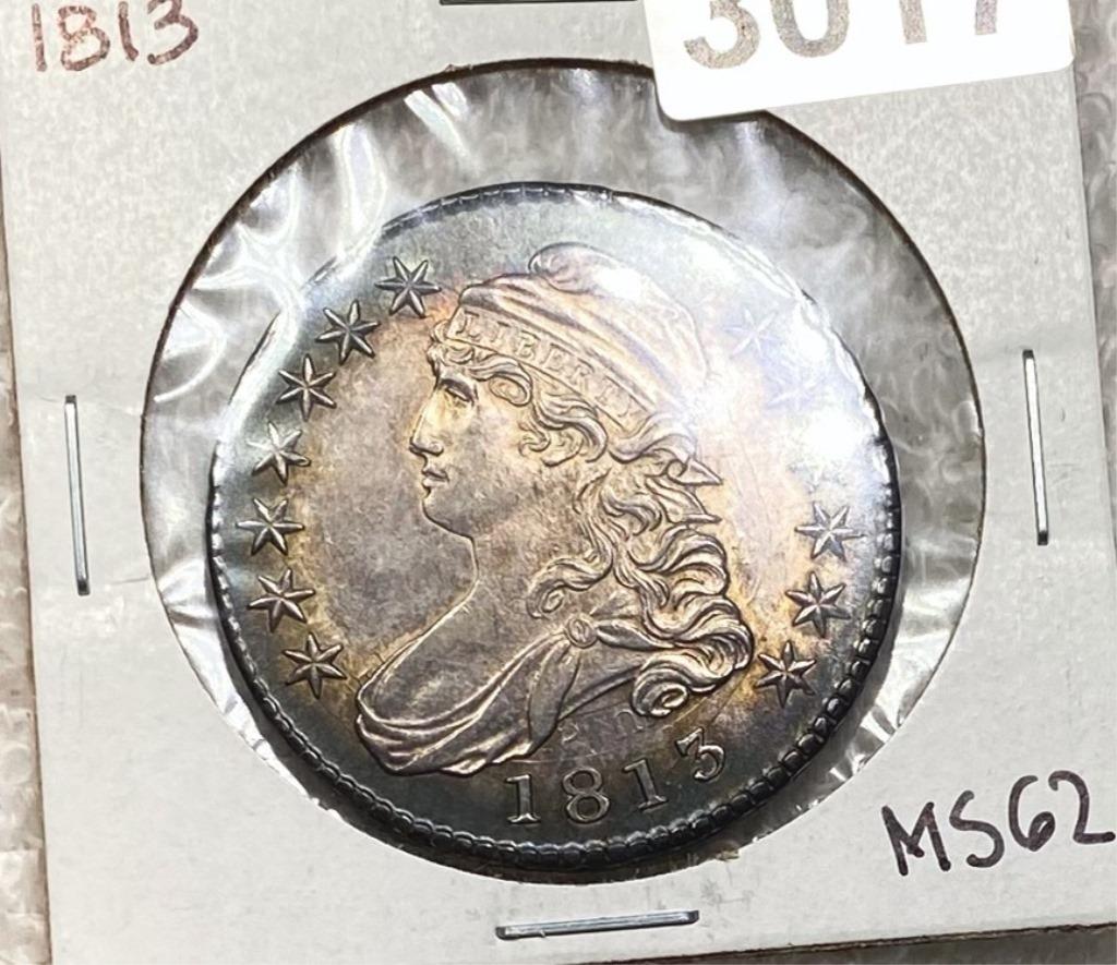 1813 Capped Bust Half Dollar BU: 1813 Capped Bust Half Dollar BU