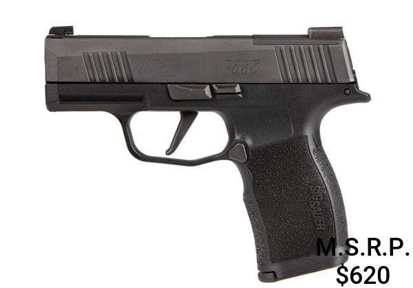 SIG SAUER P365X 9MM: 3.1" Black Nitron Finish, Black Polymer Frame