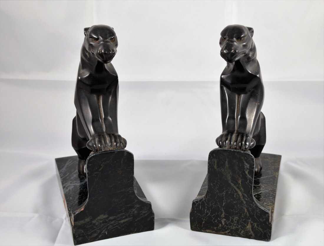 Vintage Pair of Black Panther Bookends (1 of 4)